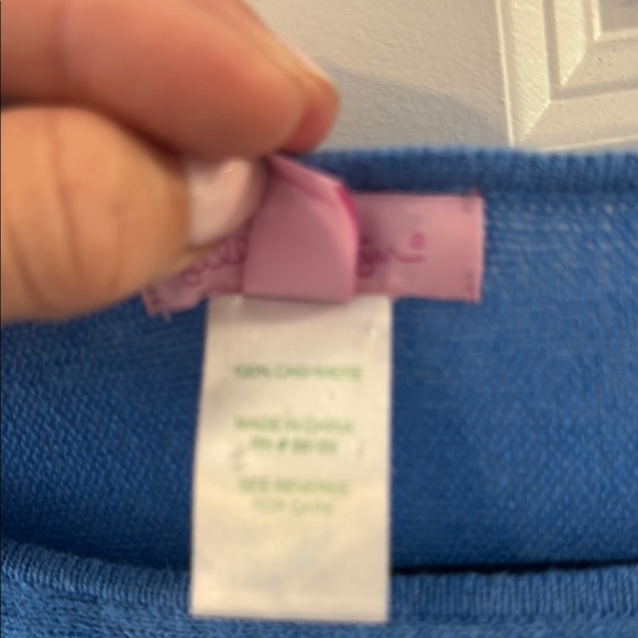 Lilly Pulitzer 100 % cashmere Vibrant Blue Tunic Top - Picture 4 of 6